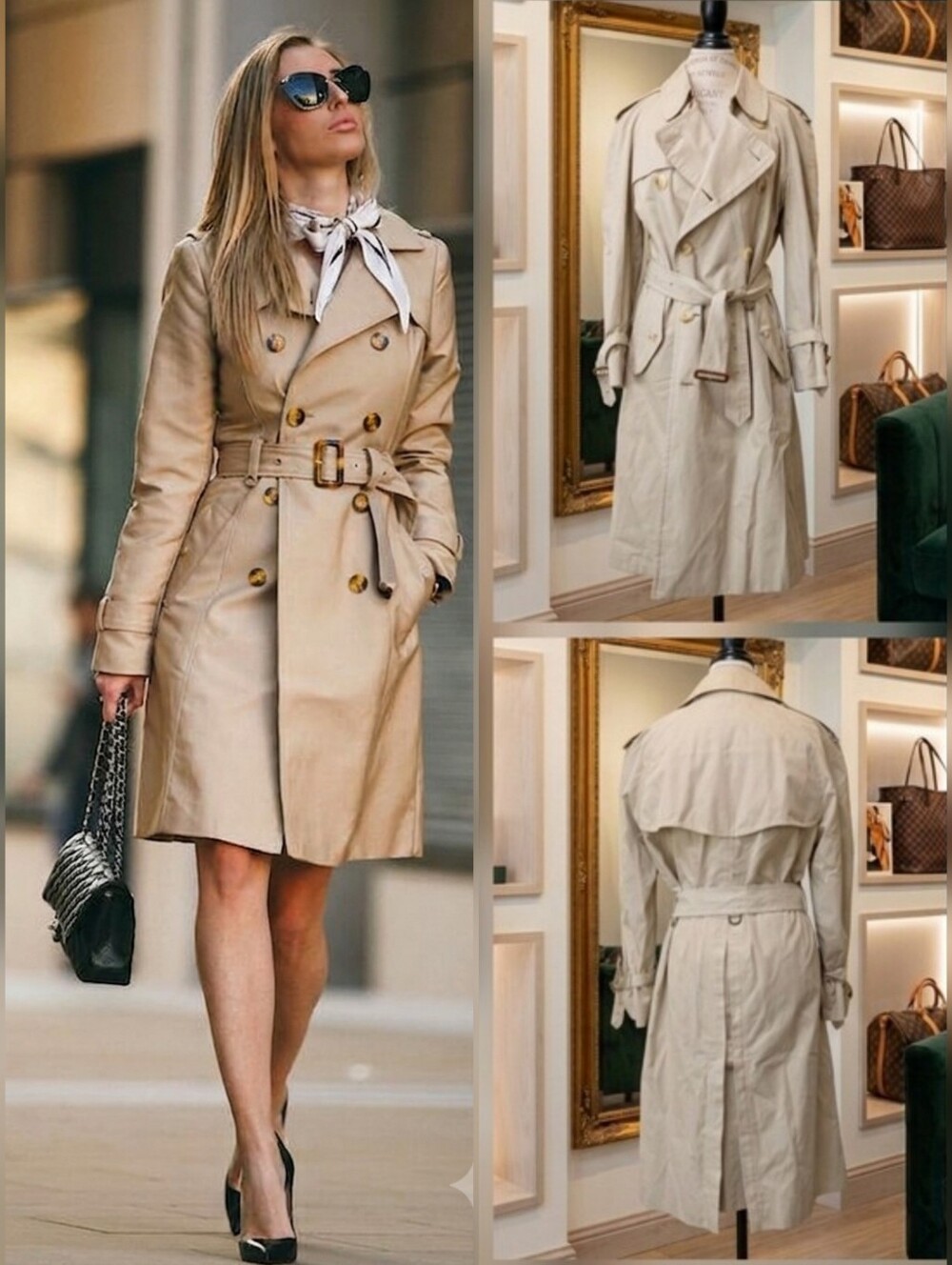 Vintage Burberrys Double Breasted Trench Coat Nova Check M/L